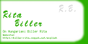 rita biller business card